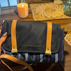 Tommy Hilfiger Navy and Tan Crossbody Bag